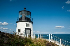 Owls Head Lighthouse Overlooks Harbor in Maine